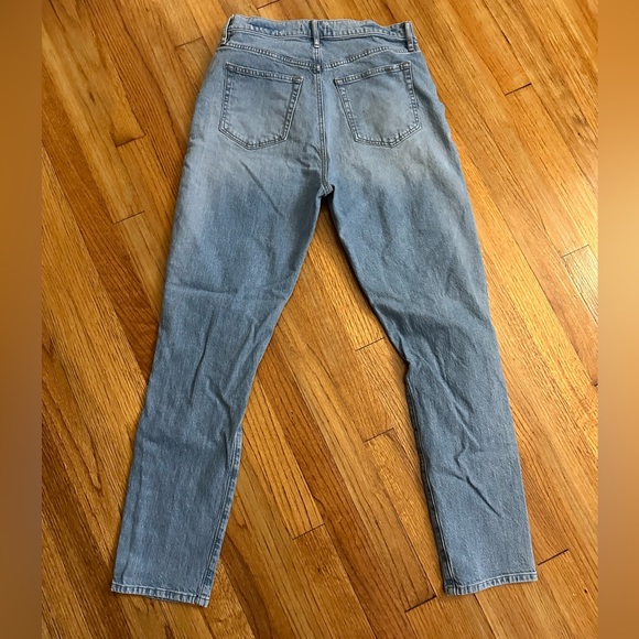 LOFT High Waisted Boyfriend Jeans | Lightly distressed | Medium wash | size 26 - Picture 2 of 6